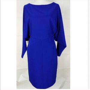 Katherine Kelly Dress Sz 4 Blue Batwing Sleeves